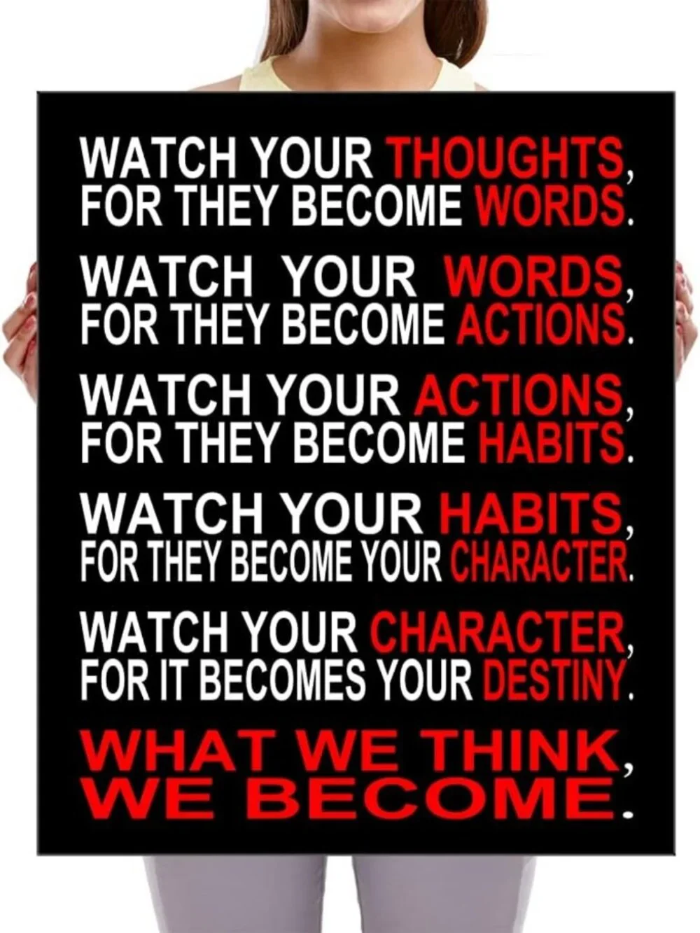 Large Motivational Canvas Wall Art - Inspirational Classroom & Office Decor